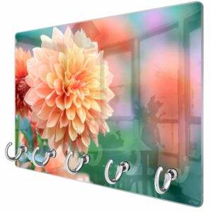 Sleutelhanger Roze/Gele Dahlia