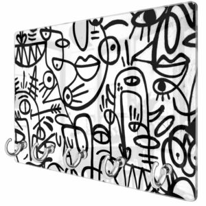 Sleutelhanger Zwart-wit Graffiti Patroon