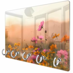 Sleutelhanger Kleurrijke Bloemen bij Zonsondergang