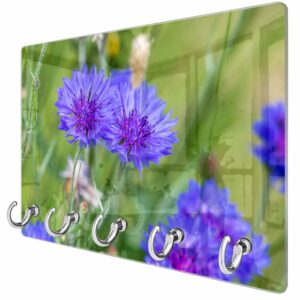 Sleutelhanger Felblauw/paarse Korenbloemen