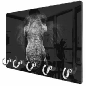 Sleutelhanger Zwart/Wit Olifant