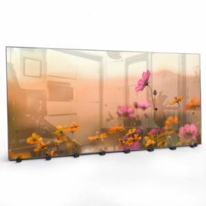 Kapstok van Glas Kleurrijke Bloemen bij Zonsondergang