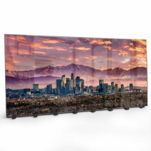 Kapstok van Glas Los Angeles Skyline bij Zonsondergang