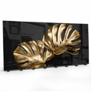 Kapstok van Glas Luxueuze Gouden Monstera Bladeren