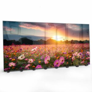 Kapstok van Glas Zomerbloemen bij Zonsondergang