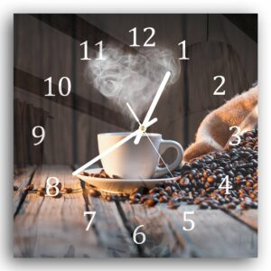 Wandklok 30x30 Koffie Moment