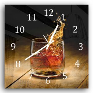 Wandklok 30x30 Whisky Splash