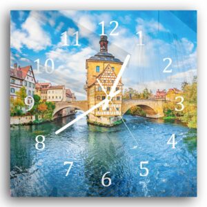 Wandklok 30x30 Oude Stad van Bamberg