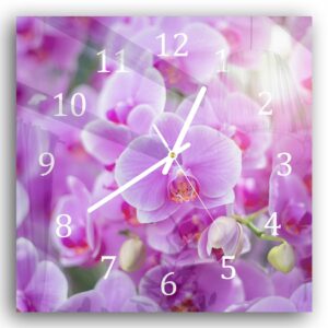 Wandklok 30x30 Stralende Orchideeën