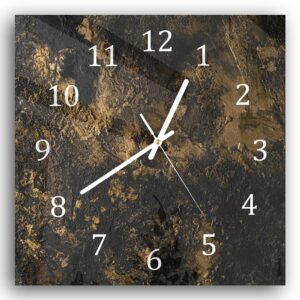 Wandklok 30x30 Black-Gold Textuur