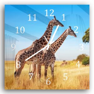 Wandklok 30x30 Giraffen