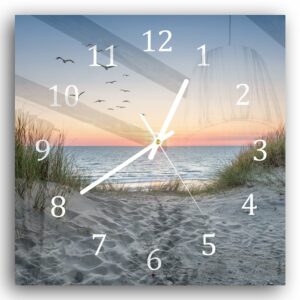 Wandklok 30x30 Duinen bij Zonsondergang