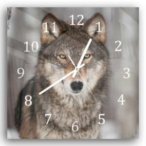 Wandklok 30x30 Grijze Wolf