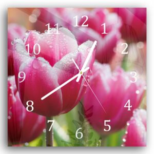 Wandklok 30x30 Natte Tulpen