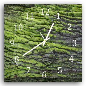 Wandklok 30x30 Groene Schors Textuur