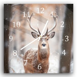 Wandklok 30x30 Hert in de Winter