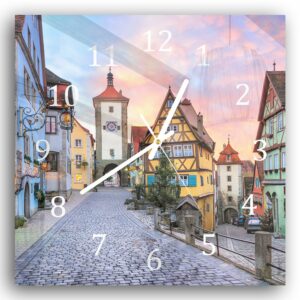 Wandklok 30x30 Rothenburg ob der Tauber