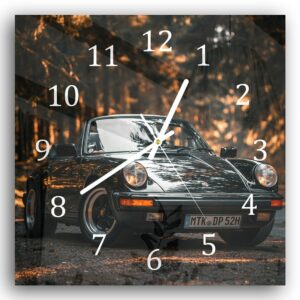 Wandklok 30x30 Vintage Porsche