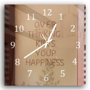 Wandklok 30x30 Overthinking Kills Your Happines