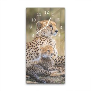 Wandklok 30x60 Cheetah met Pup