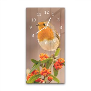 Wandklok 30x60 Roodborst Vogel