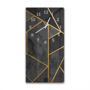 Wandklok 30x60 Luxe Gouden Lijnen