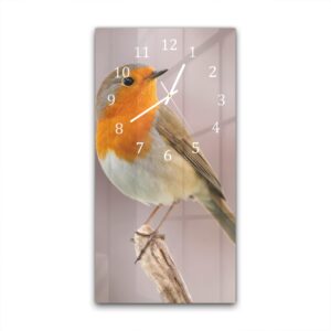 Wandklok 30x60 Roodborst op Takje