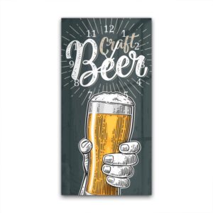 Wandklok 30x60 Bier Glas Design