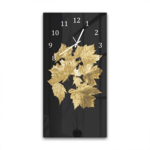 Wandklok 30x60 Gouden Bladeren Patroon