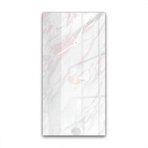 Wandklok 30x60 Roze en Wit Marmer