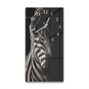 Wandklok 30x60 Zebra in het Donker