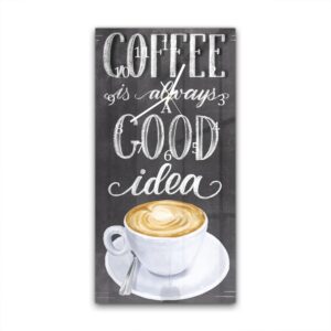 Wandklok 30x60 Koffie Quote