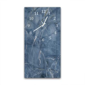 Wandklok 30x60 Oceaanblauw Marmer