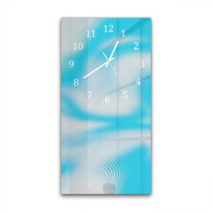 Wandklok 30x60 Blauw & Witte Abstractie