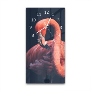 Wandklok 30x60 Roze Flamingo