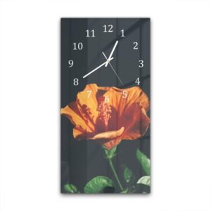 Wandklok 30x60 Oranje Hibiscus