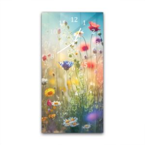 Wandklok 30x60 Kleurrijke Wildbloemenweide