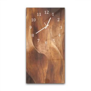 Wandklok 30x60 Golvend Hout