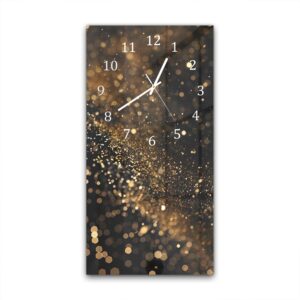 Wandklok 30x60 Zwarte Achtergrond met Gouden Glitter