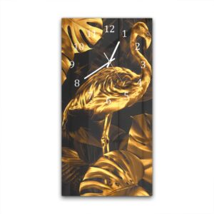 Wandklok 30x60 Nachtelijke Gouden Flamingo