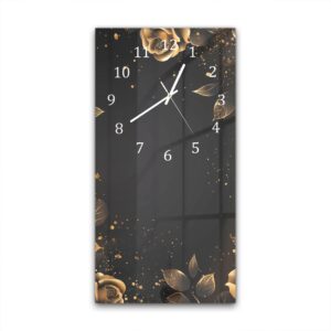 Wandklok 30x60 Elegante Gouden Rozen