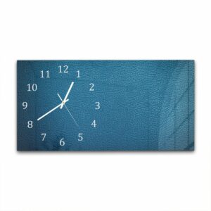 Wandklok 60x30 Blauw Leer