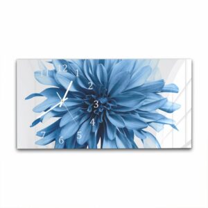 Wandklok 60x30 Lichtblauwe Dahlia