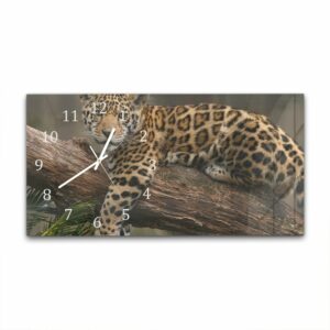 Wandklok 60x30 Jaguar in de Boom