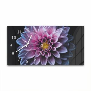 Wandklok 60x30 Blauw/Roze Dahlia