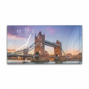 Wandklok 60x30 Tower Bridge bij Zonsondergang