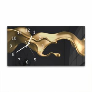 Wandklok 60x30 Elegante Gouden Vloeistof