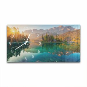 Wandklok 60x30 Zonsopgang bij Eibsee Meer