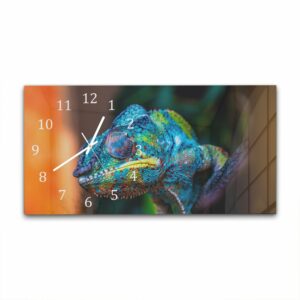 Wandklok 60x30 Gekleurde Kameleon