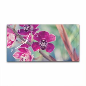 Wandklok 60x30 Vlinderorchidee